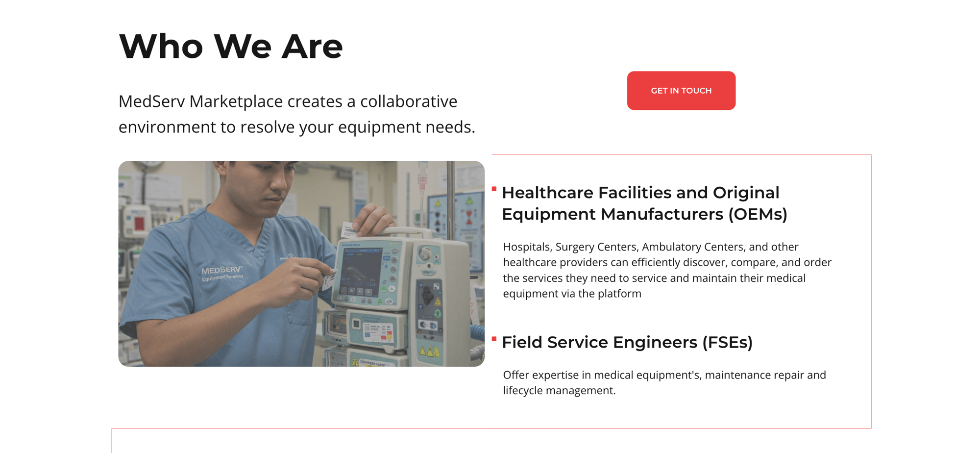 MedServ Marketplace Screenshot