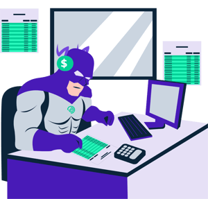 Illustration: Batman confused by a balance sheet